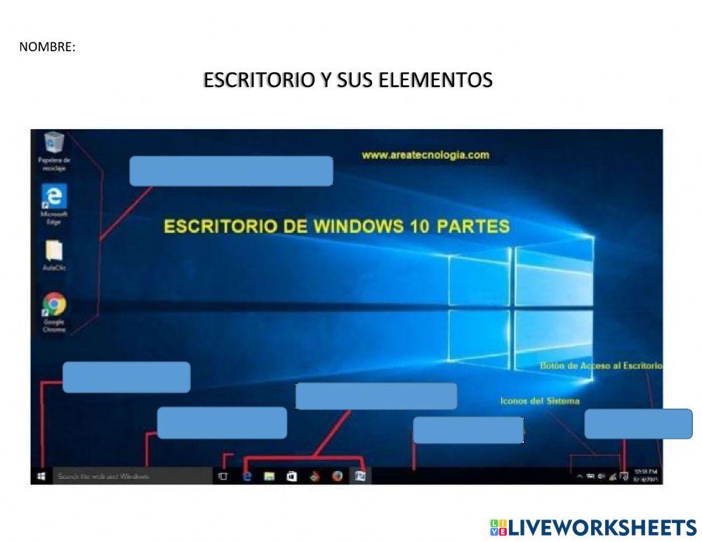 Escritorio y sus elementos