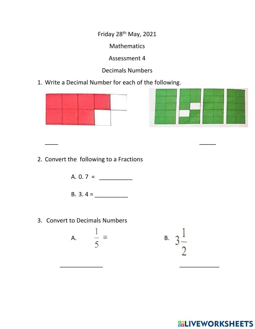 Mathematics Assessment 4