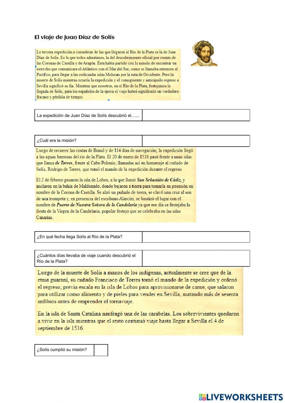 El viaje de Juan Díaz de Solís