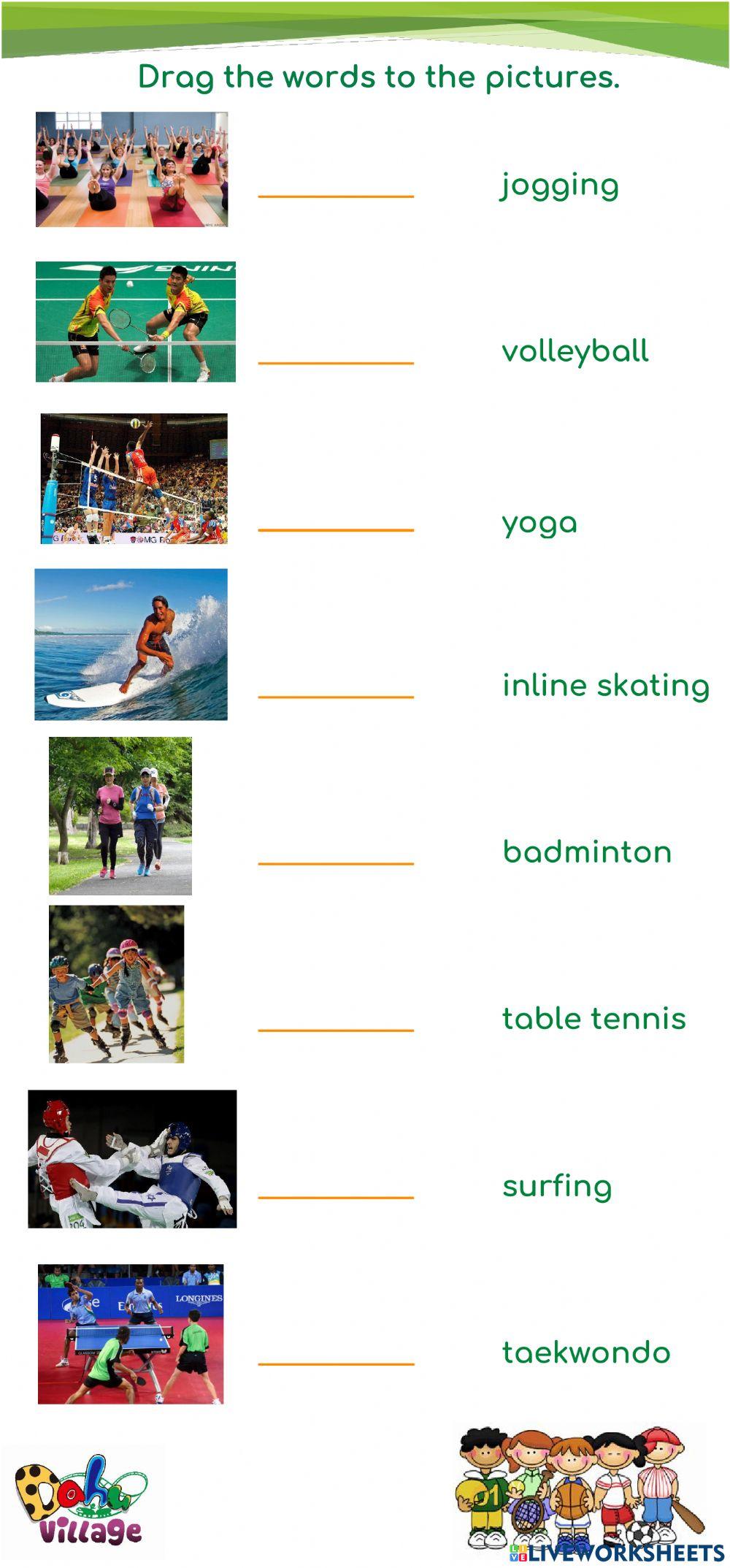 Online lesson: Sports Park - Vocabulary