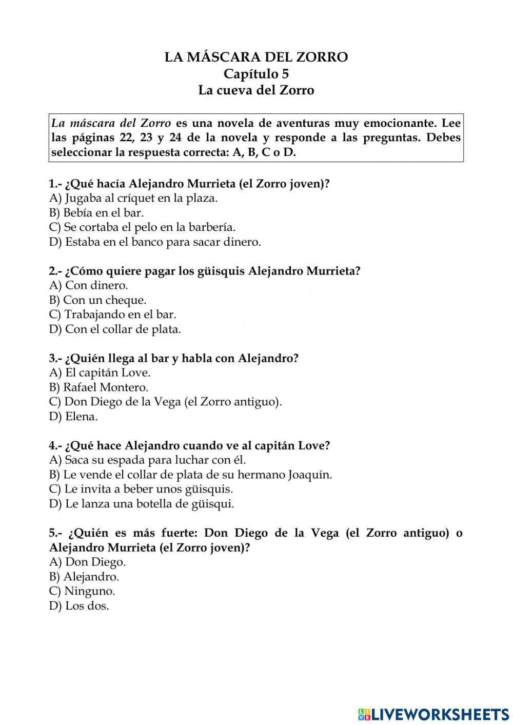 La máscara del zorro ficha 7 (cap 5)