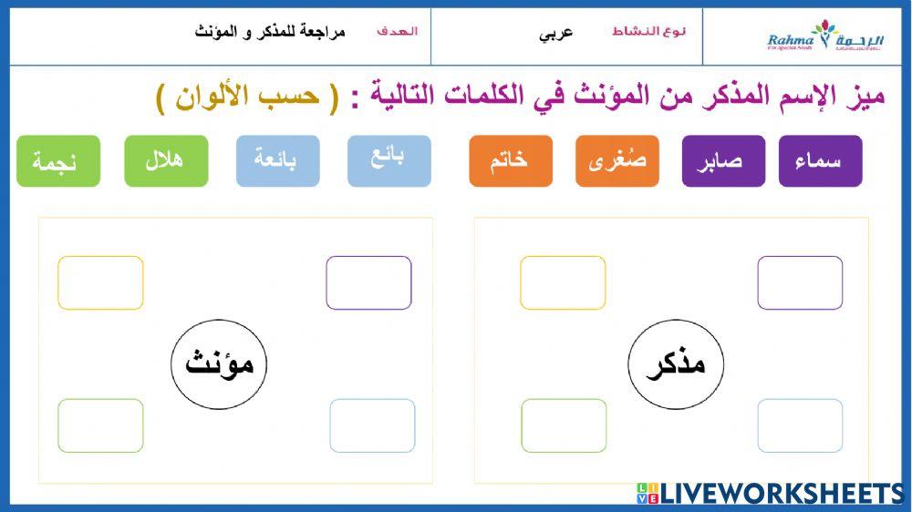 مذكر -مؤنث