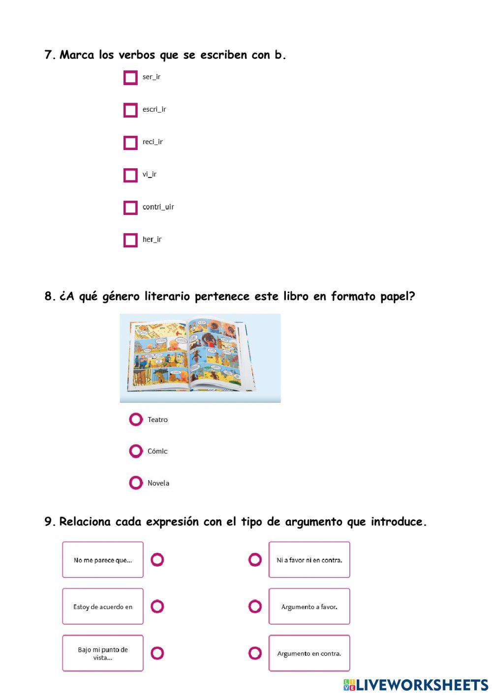 Repaso de lengua tema 11 y 12