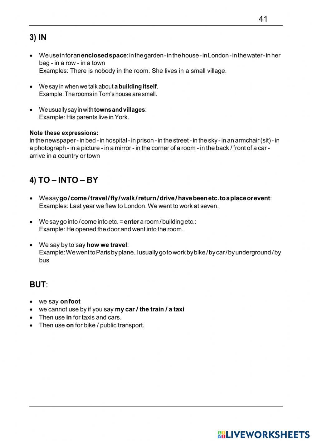 PREPOSITIONS OF PLACE 1