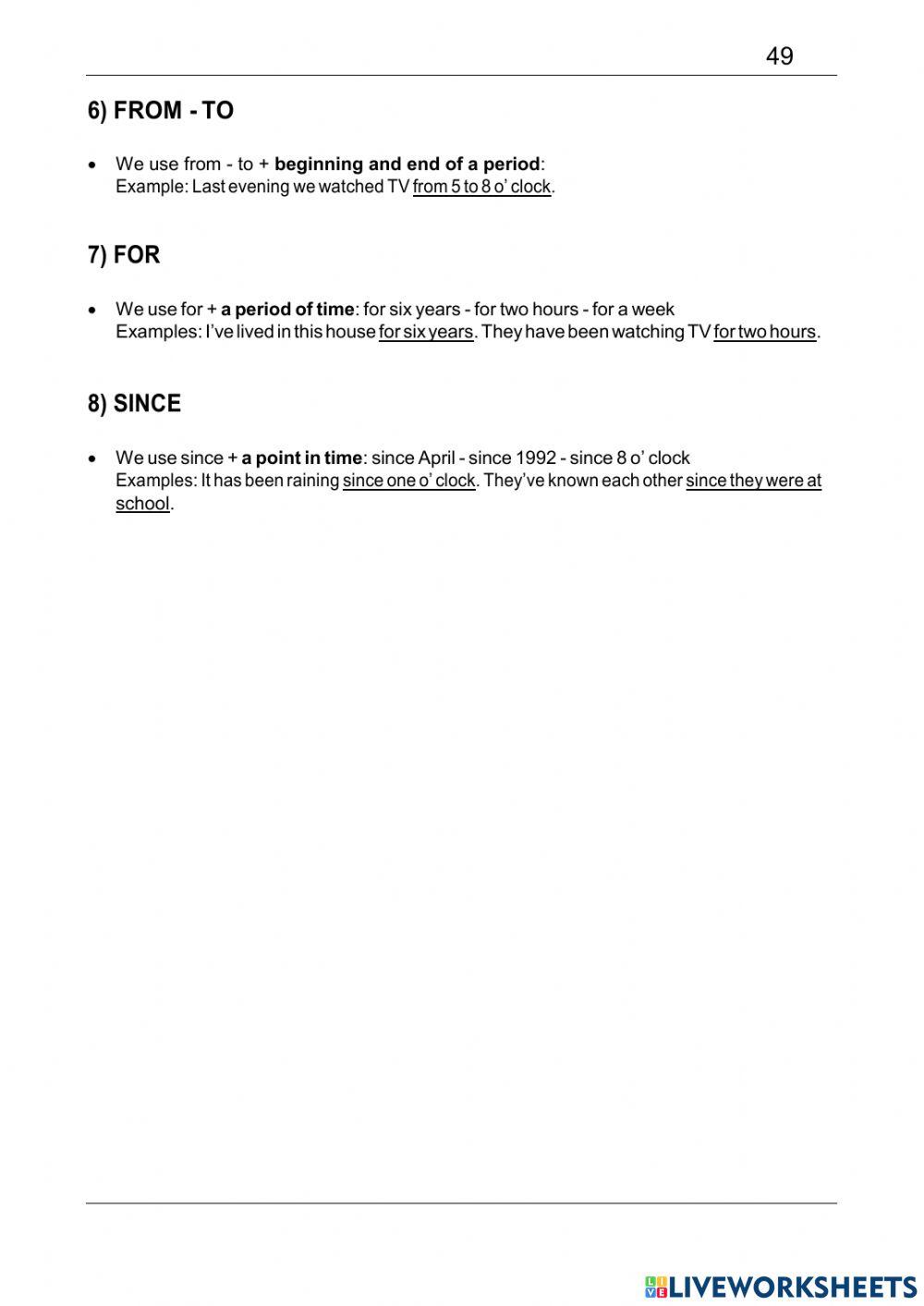 PREPOSITIONS OF TIME 1