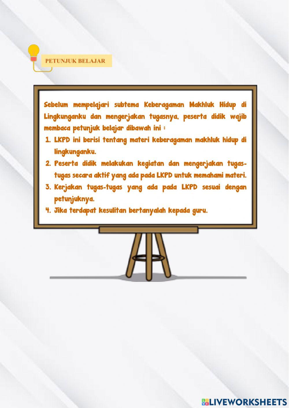 LKPD Kelas IV Tema 3 Subtema 2