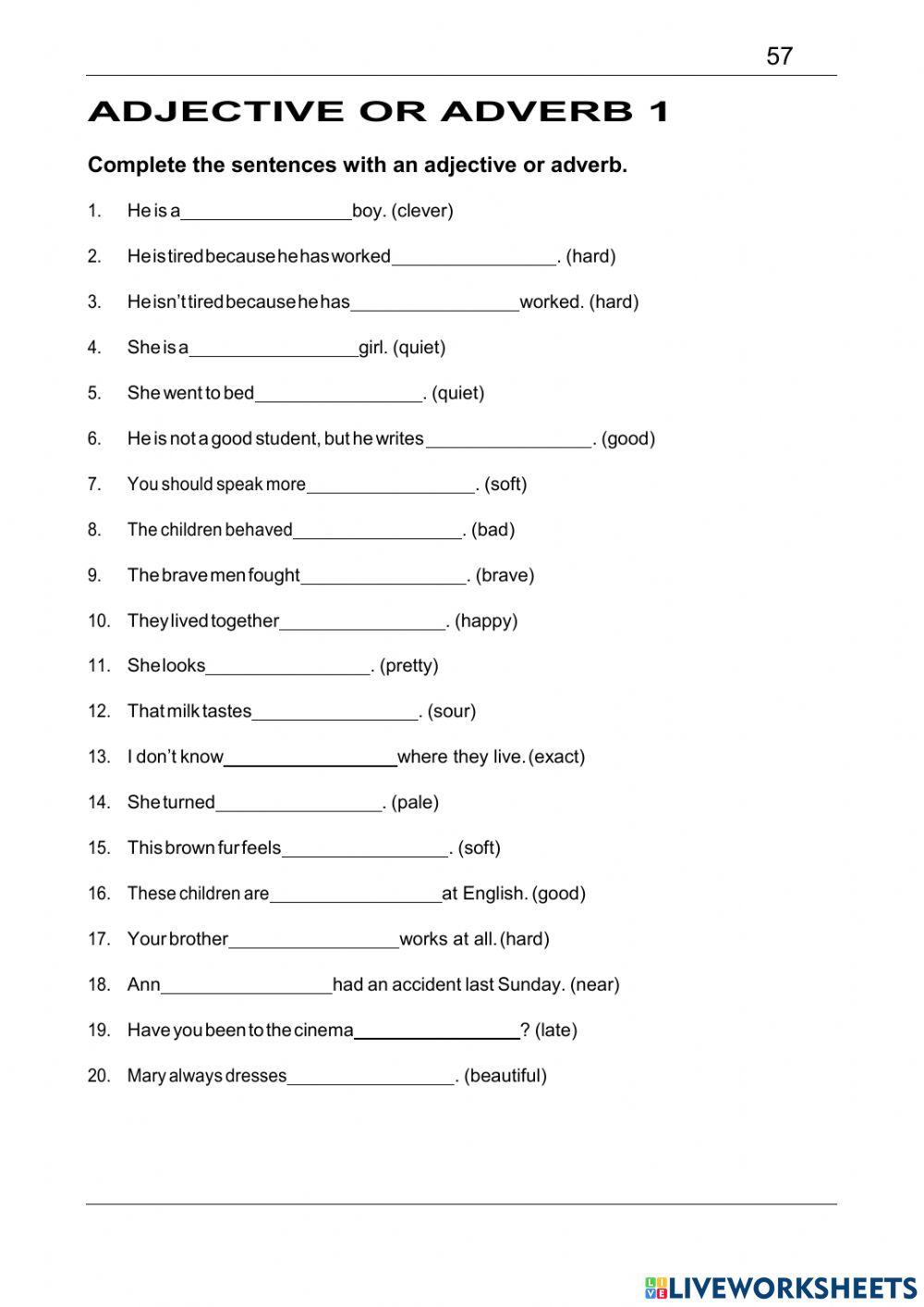 Adjective or adverb 1