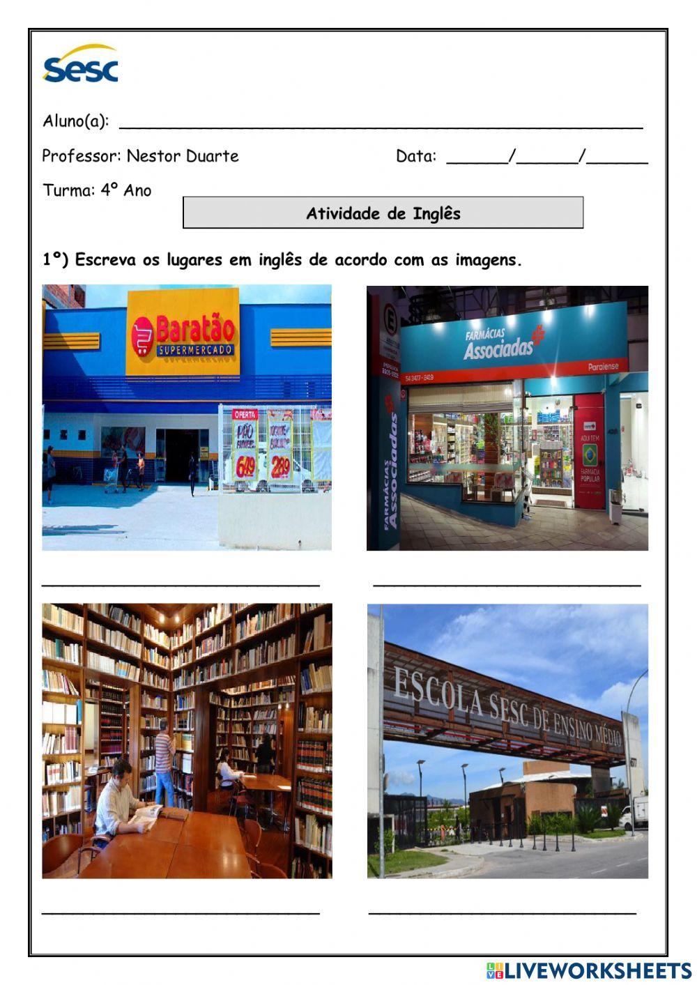 Atividade escrita e auditiva de Inglês Atividade escrita e auditiva de Inglês