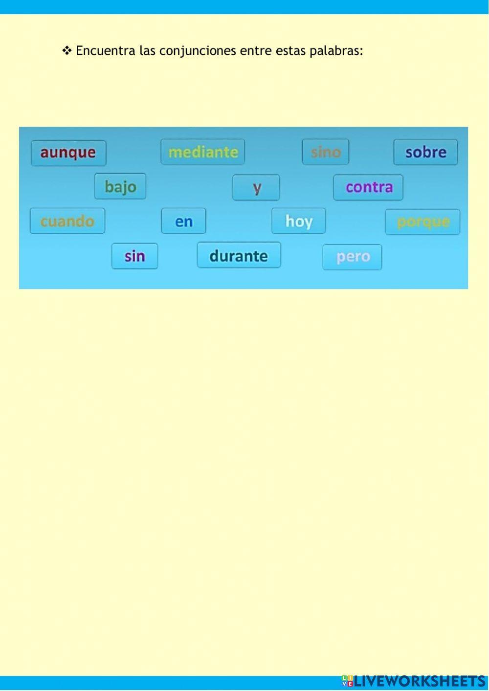 Aprendemos sobre las conjunciones