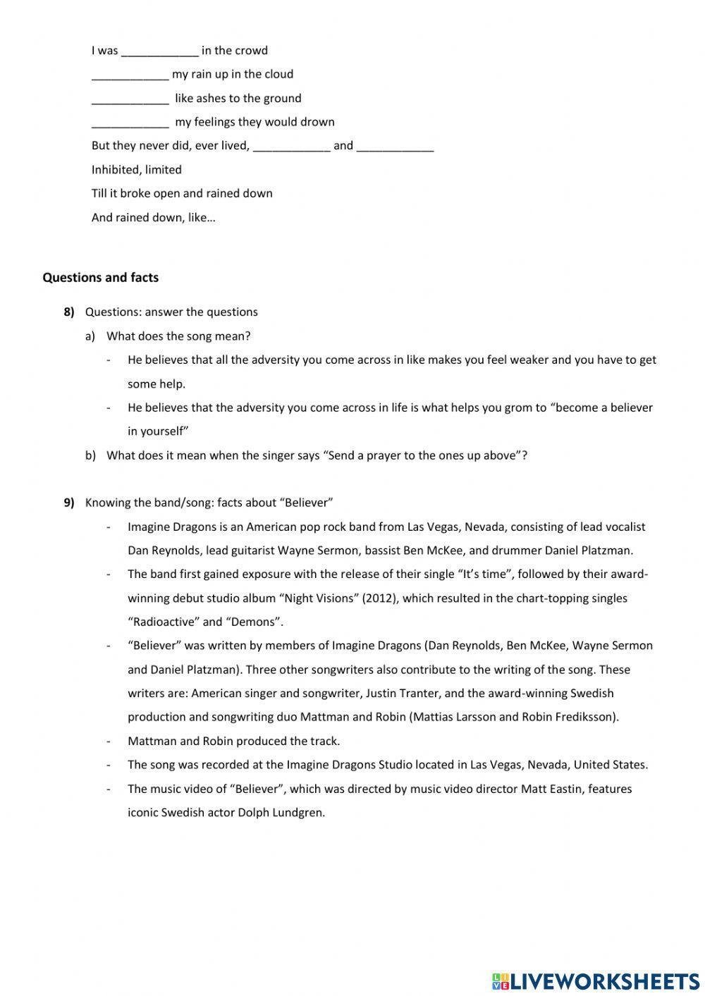 Believer- Imagine dragons