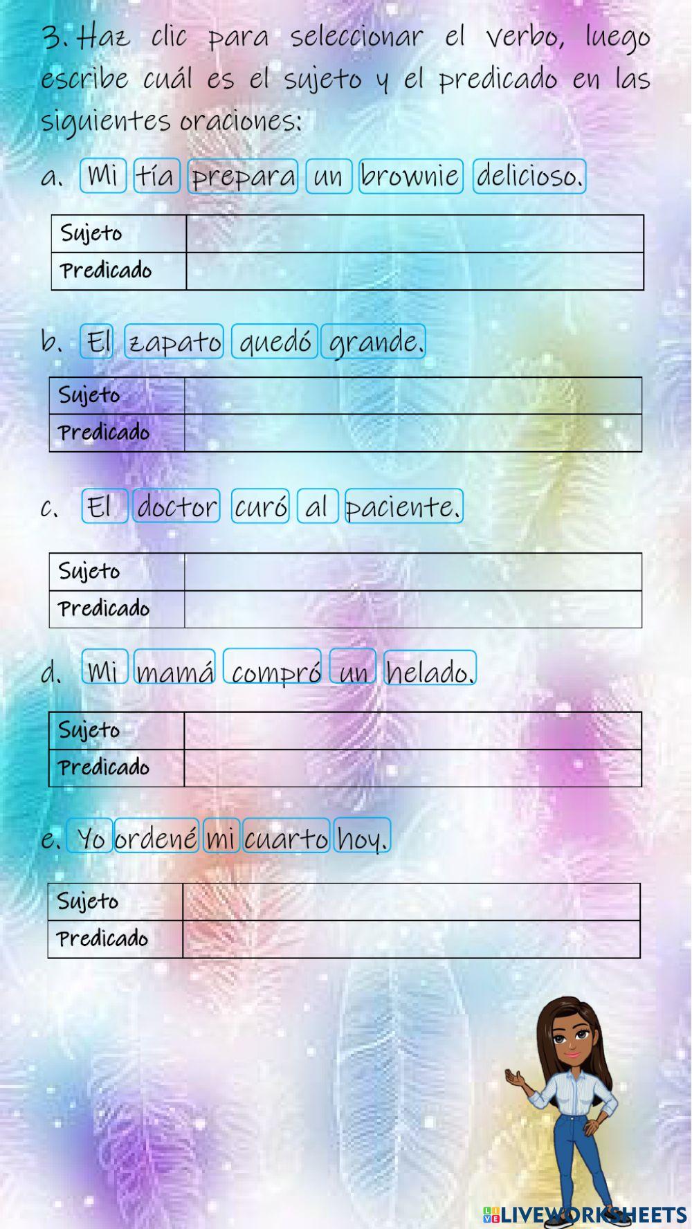 Adjetivos, Verbo y Oración