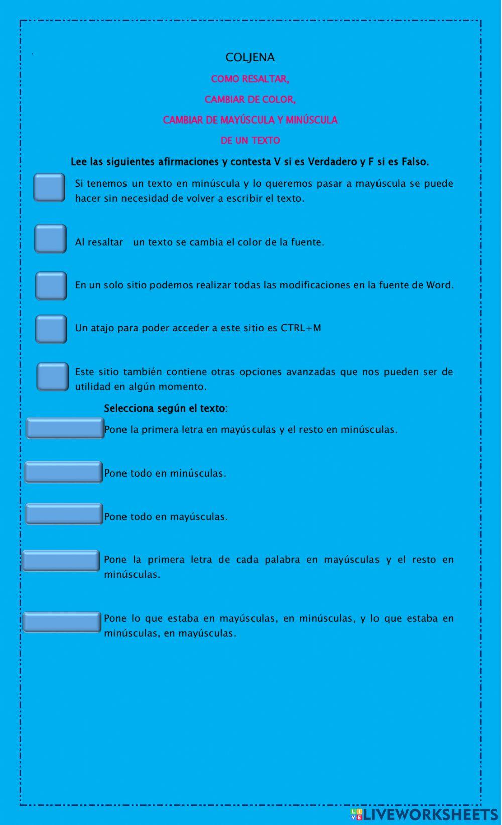 Cambiar la fuente:resaltar, mayúcula y minúscula