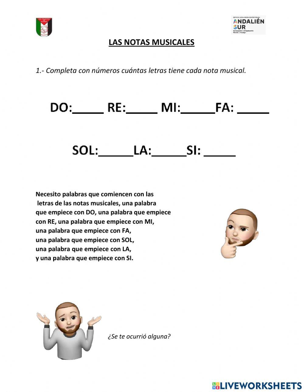 Las notas musicales