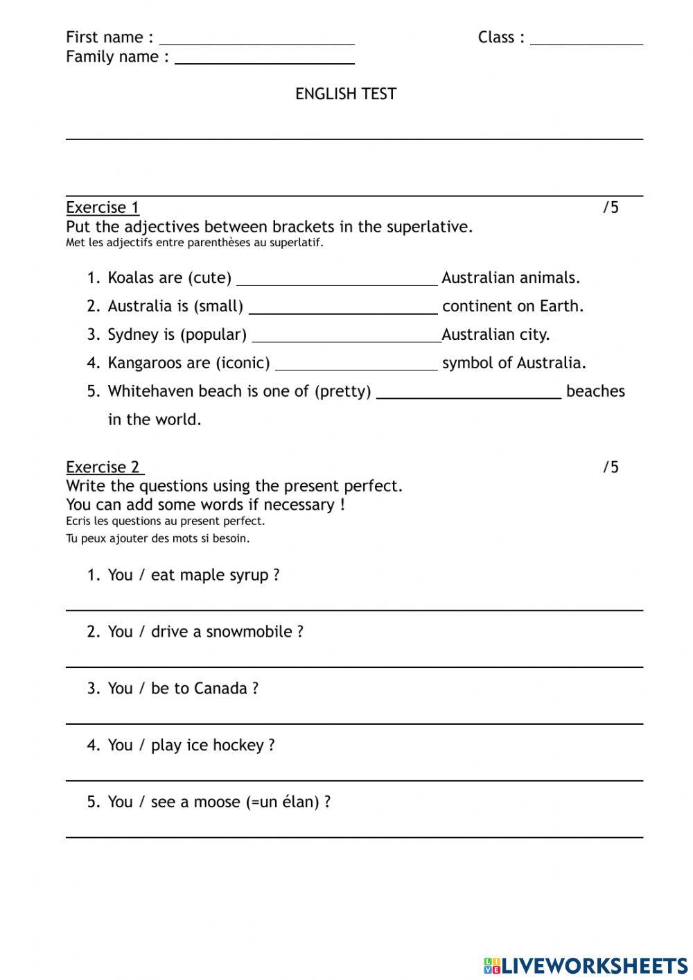 I.E. present perfect superlatives