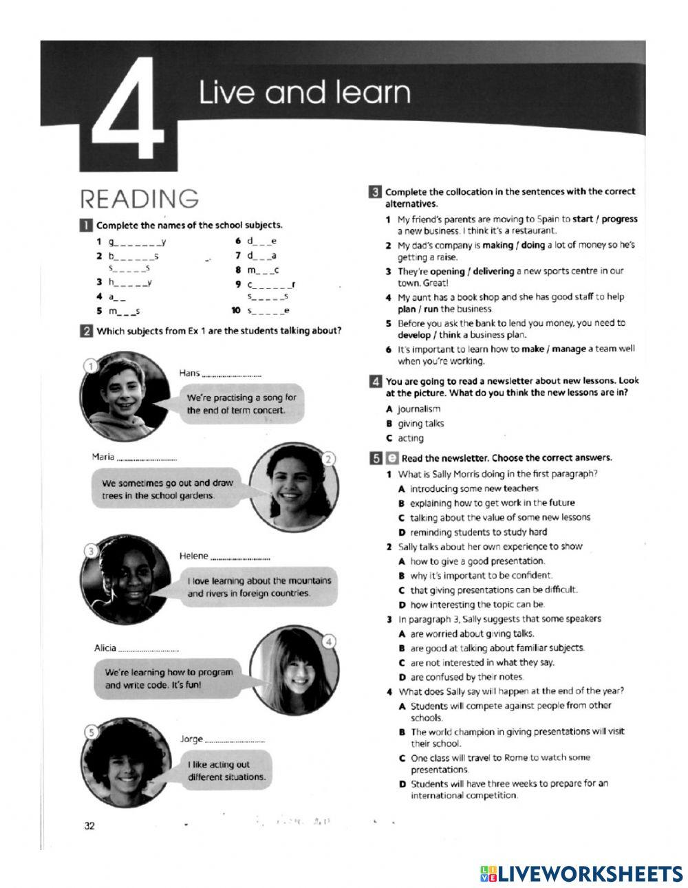 Readin comprehension