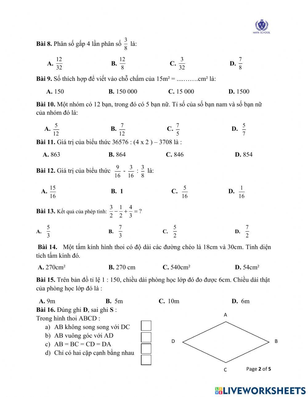 Toán 4 -31.05 - 04.06.2021 - Ôn tập cuối năm