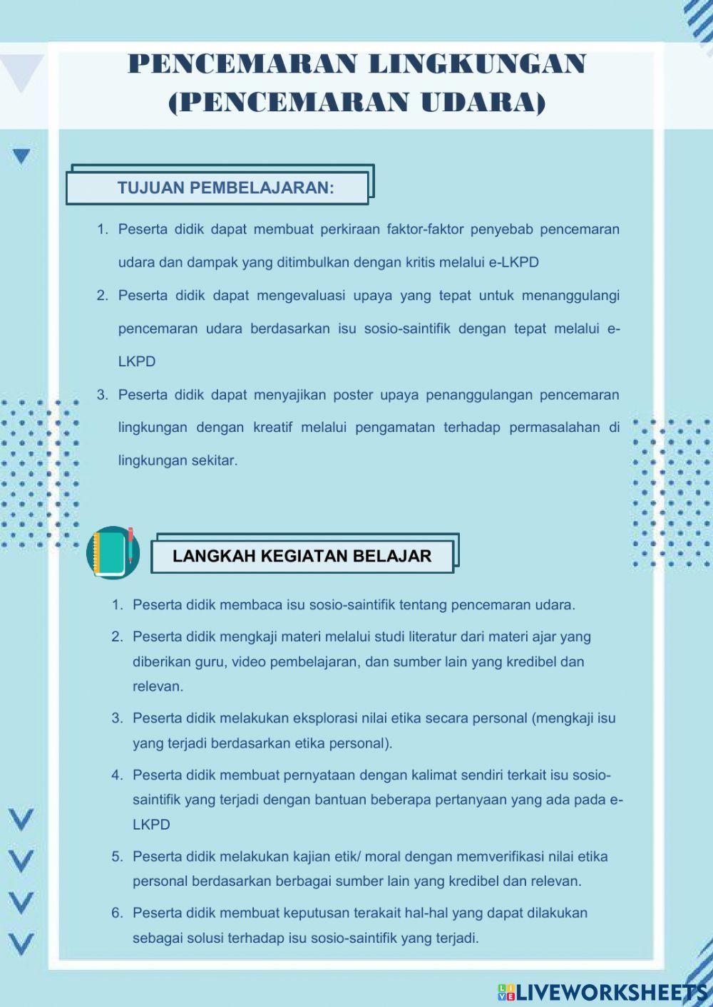 E-LKPD pencemaran udara