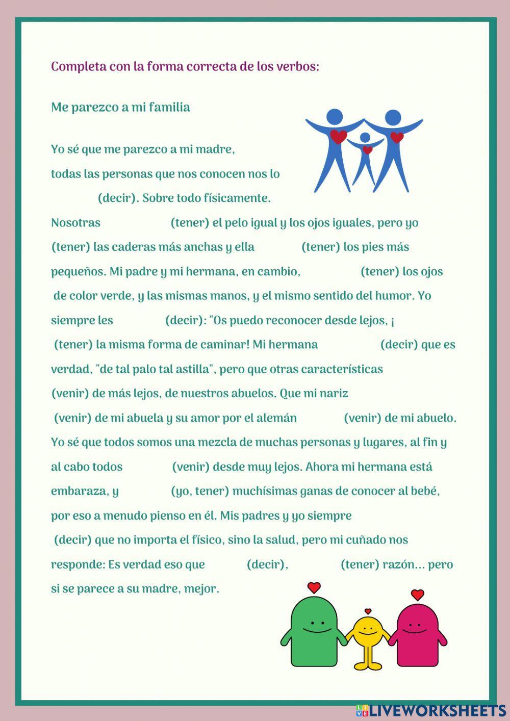 Presente irregular (primera persona + cambio vocálico)