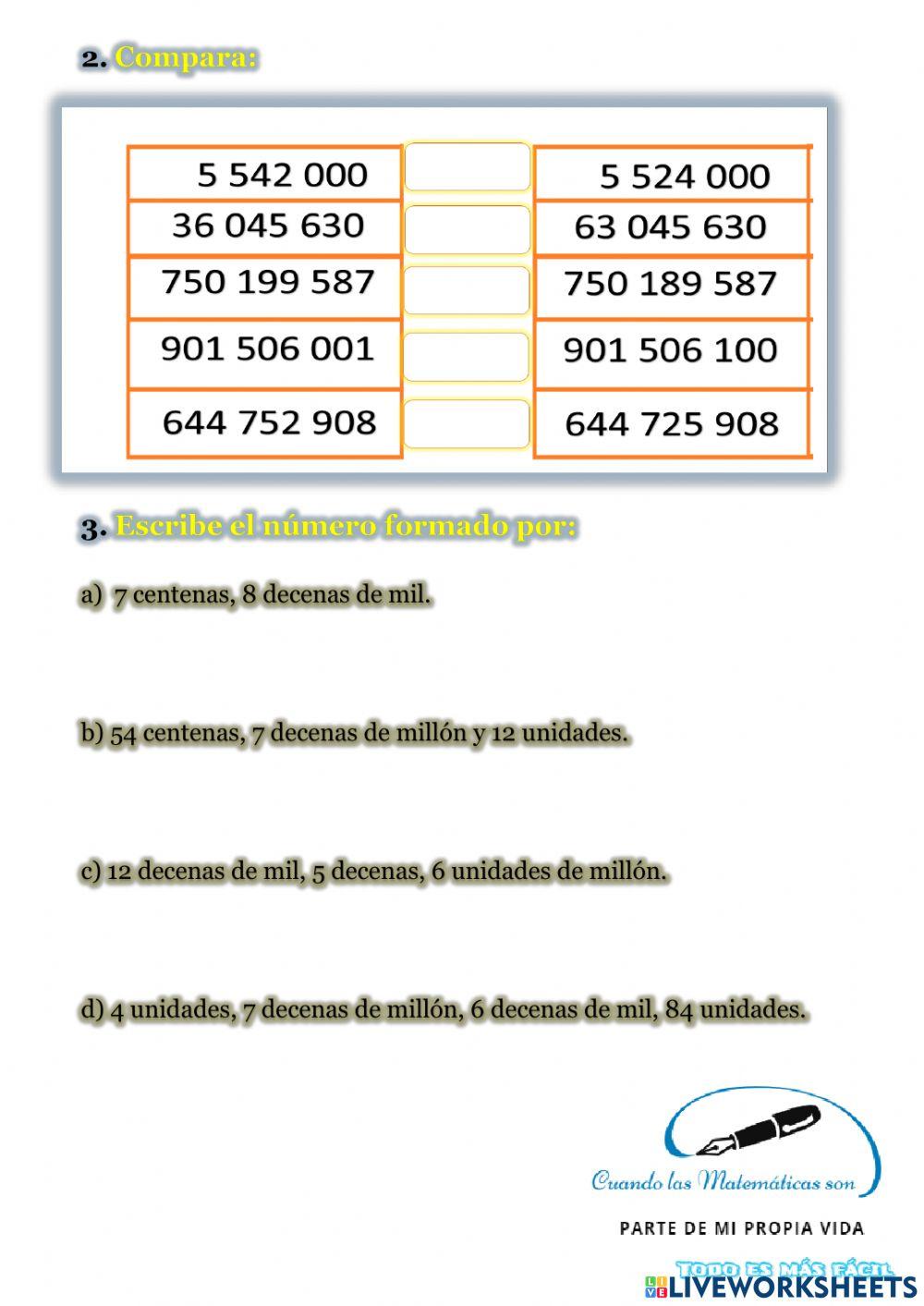 Numeración. Valor posicional.