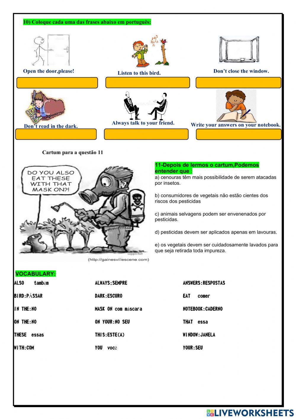 1ª Avaliação 1º  ano