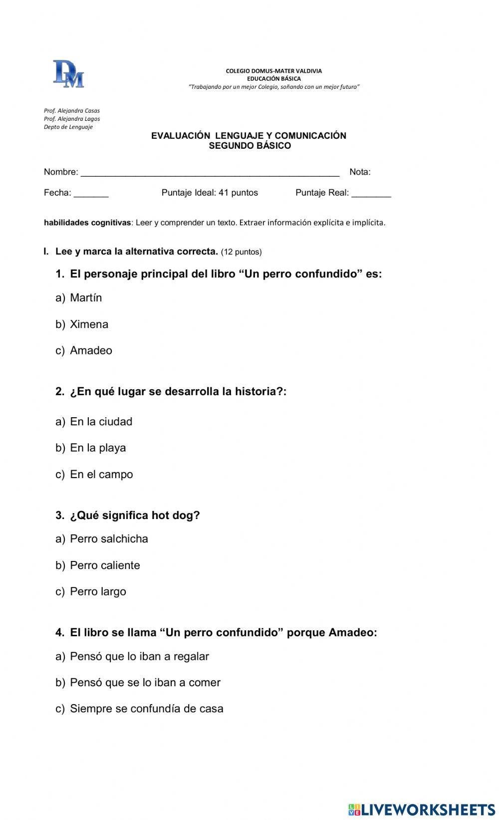 Evaluación Un perro confundido