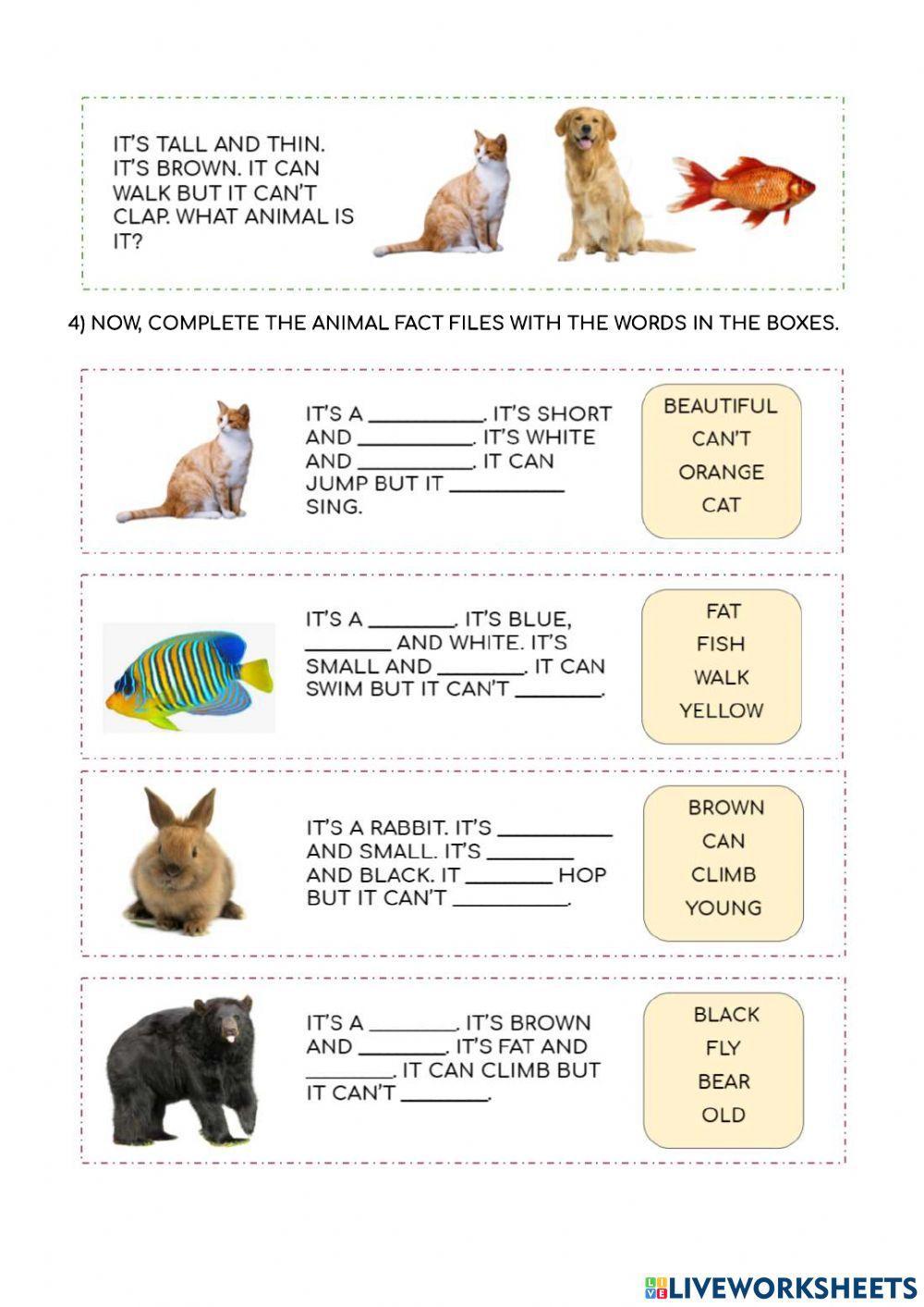 Animal fact file 1042590 Giselle LiveWorksheets