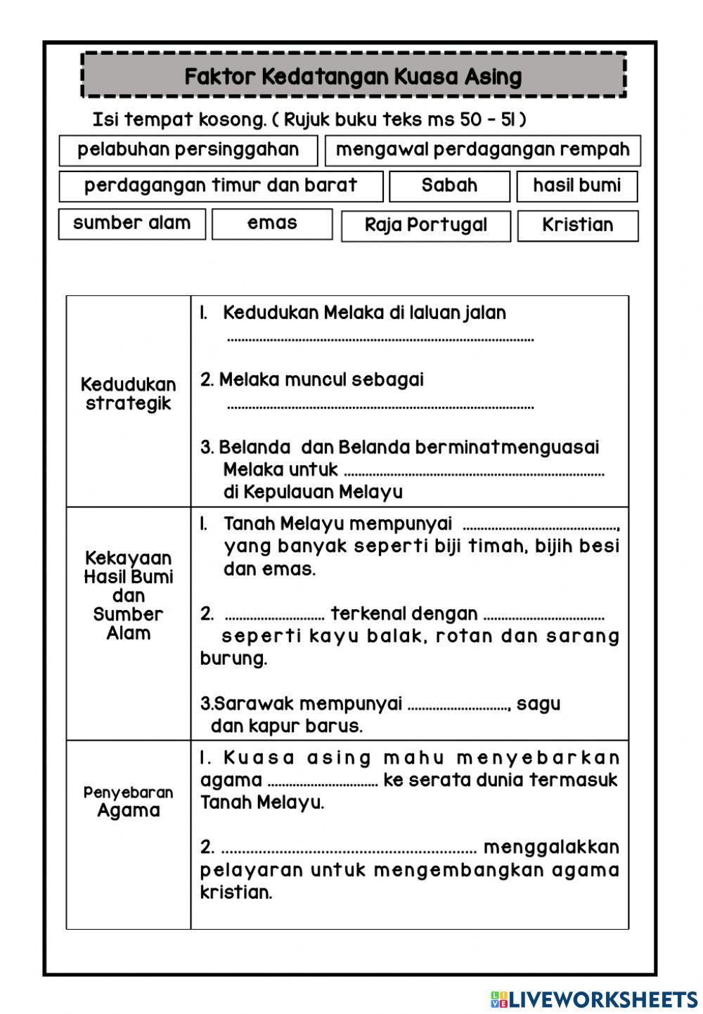 Faktor kedatangan kuasa asing