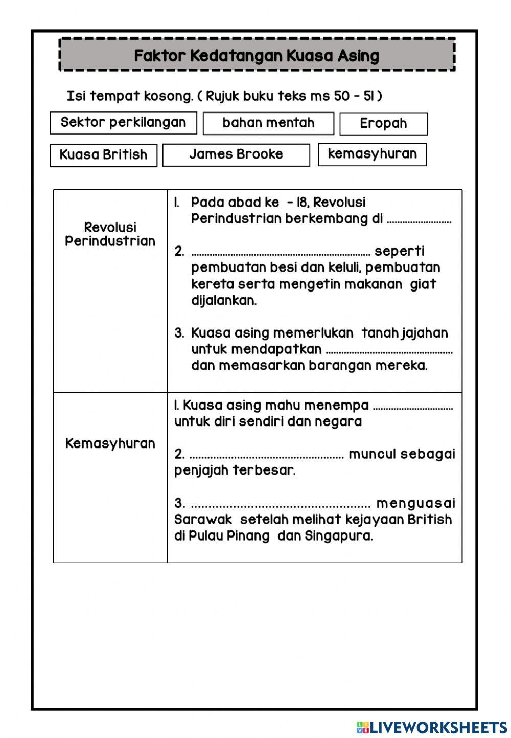 Faktor kedatangan kuasa asing