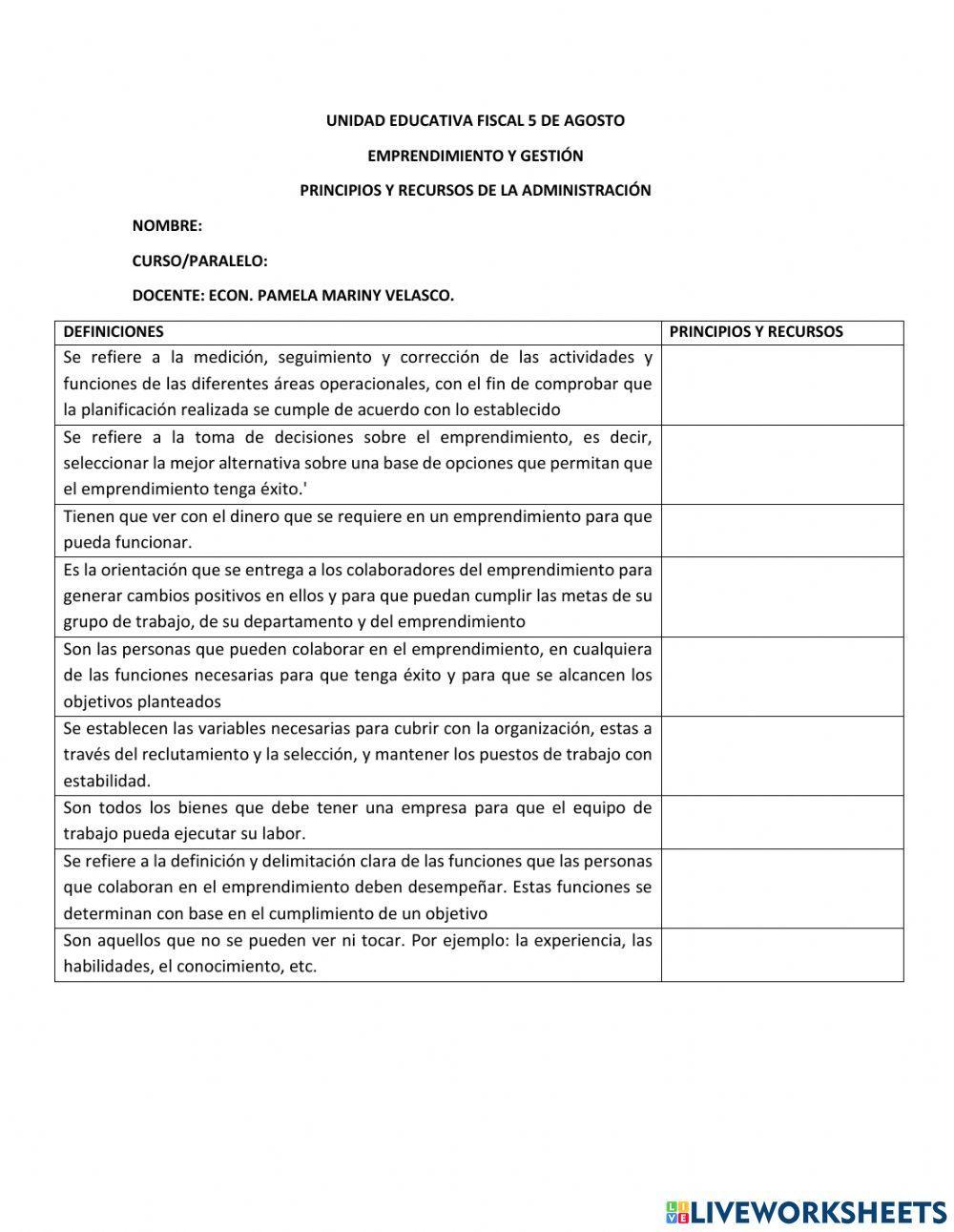 PRINCIPIOS DE LA ADMINISTRACIÓN