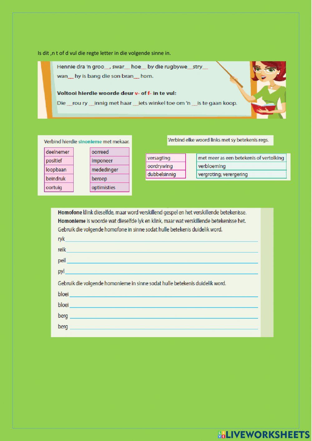 Taal stuktuur en konvensies