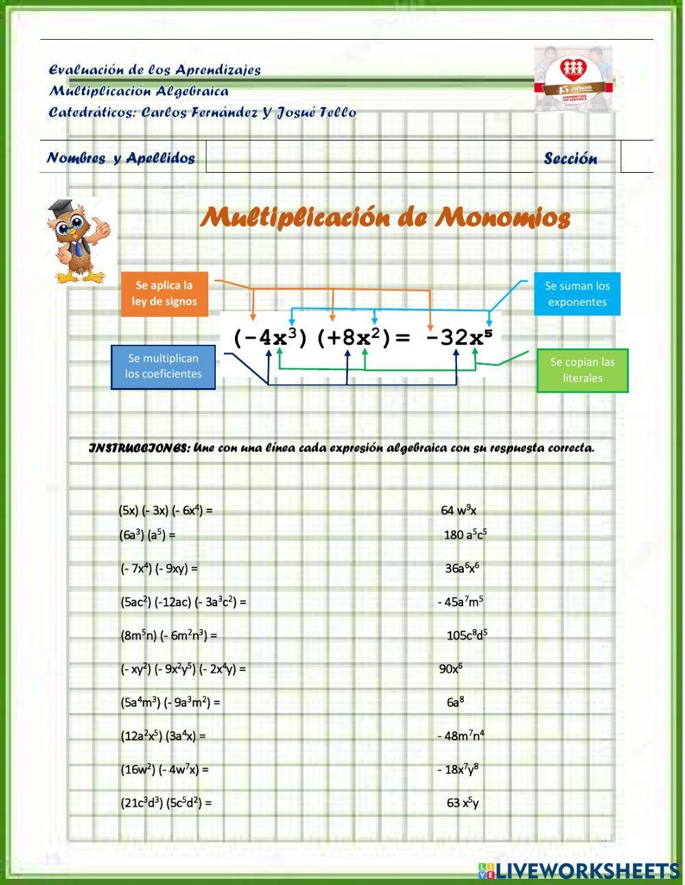 Multiplicación Algebraica