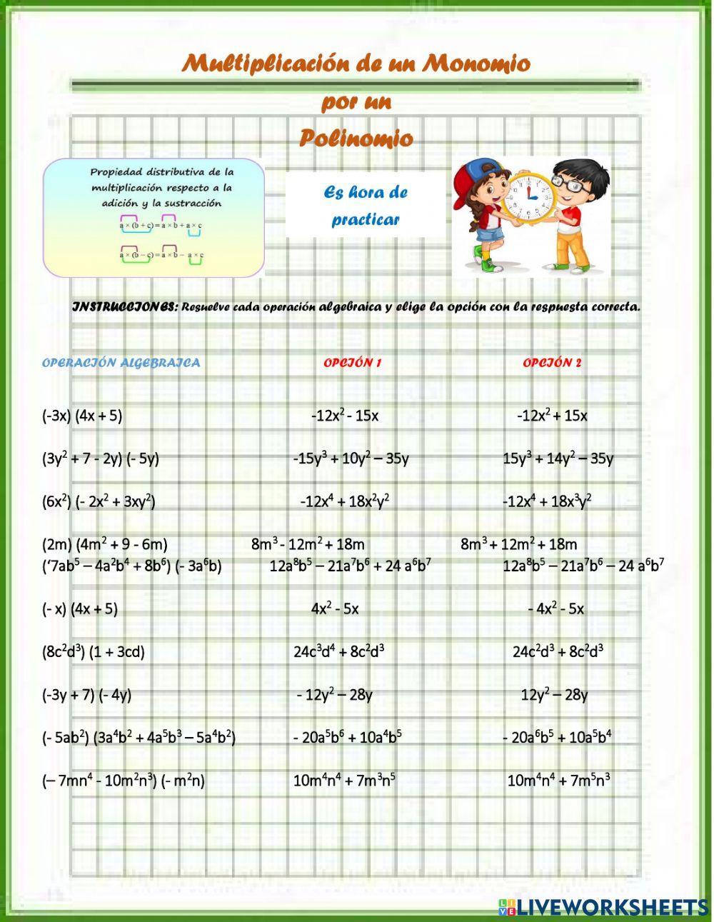 Multiplicación Algebraica