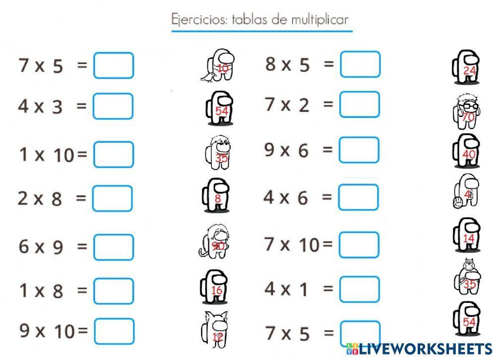 Tablas salteadas