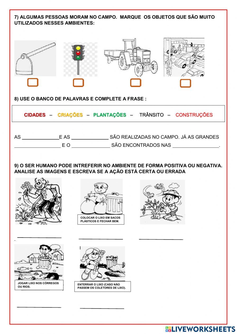 Avaliação Bimestral de Ciências 2ª Ano