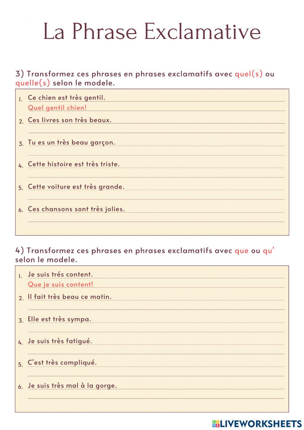 frase exclamativa
