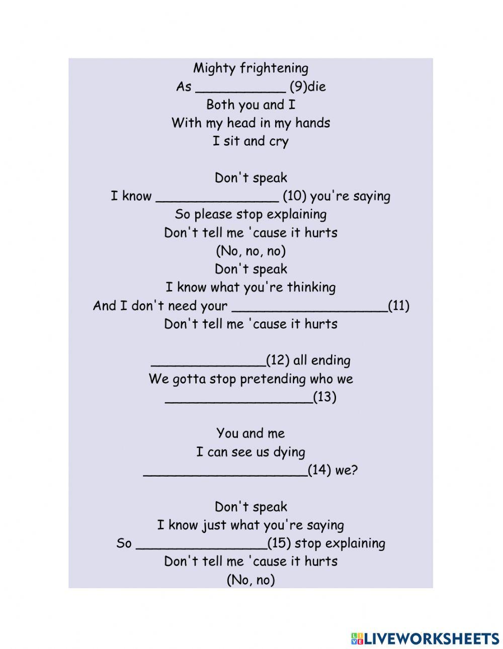 Interactive Listening: DON´T SPEAK - NO DOUBT