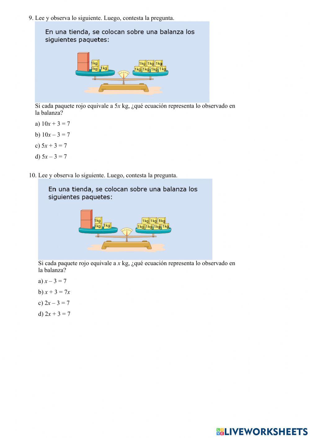 Ecuaciones de primer grado ( problemas).