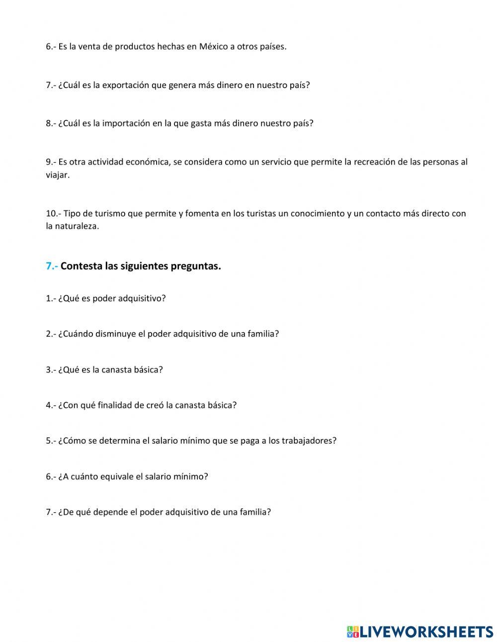 Examen tercer trimestre geografía