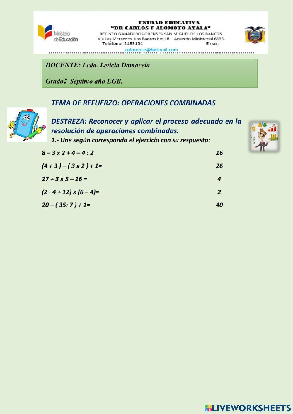 Operaciones combinadas