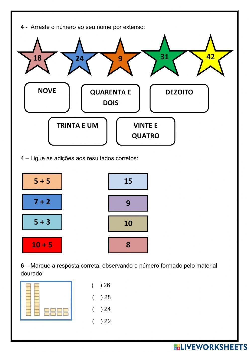 Simulado de Matemática 1º Ano