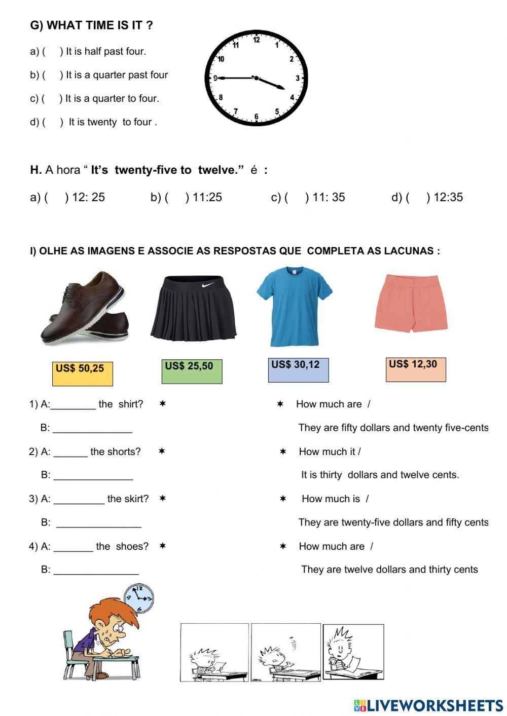 8 ano inglês junho 1