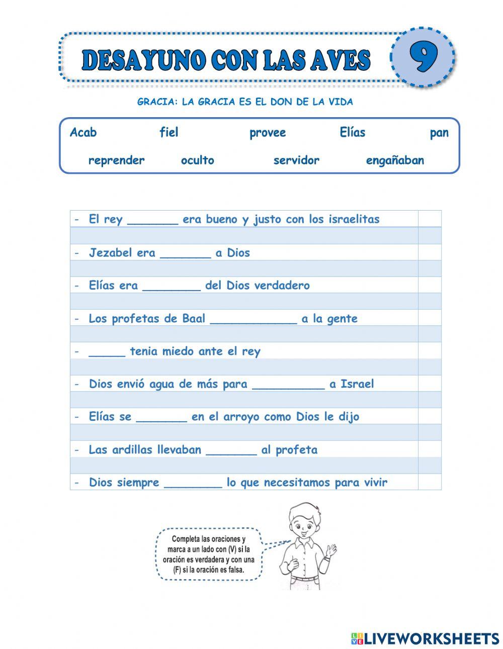 Completa las oraciones