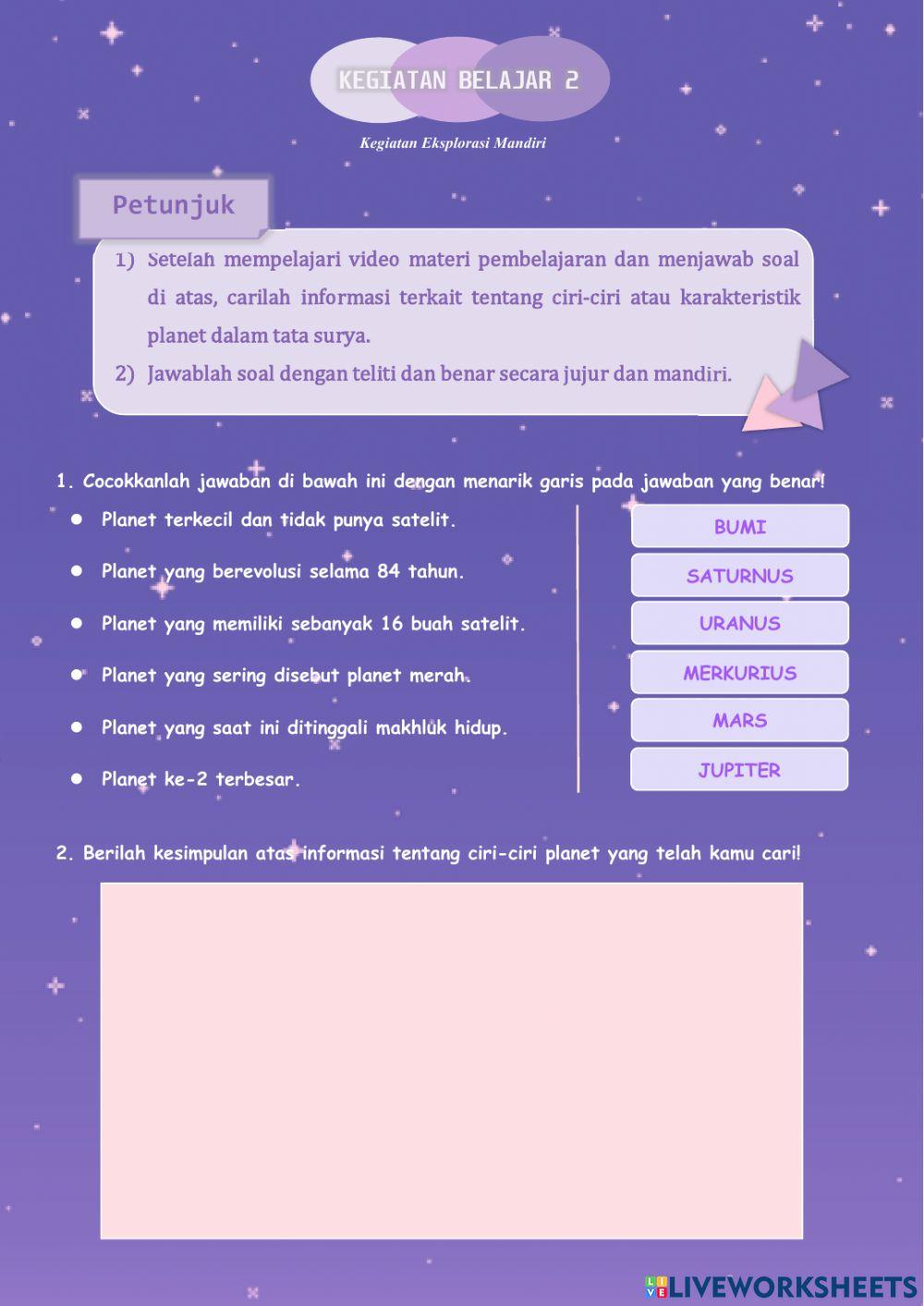 LKPD Interaktif Kelas 6 -Sistem Tata Surya-