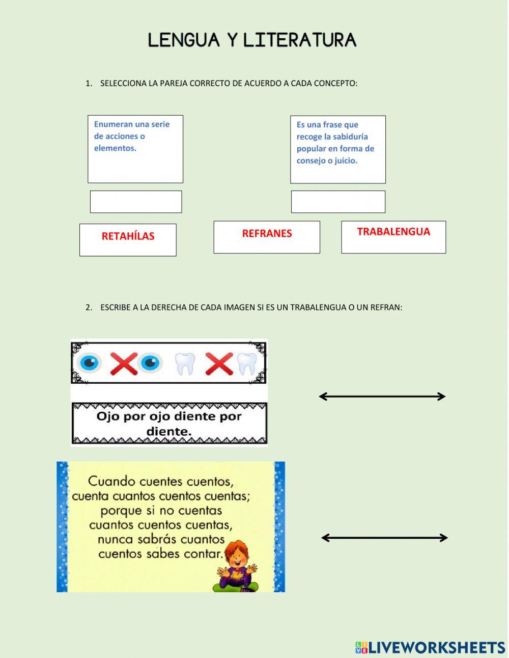 Refranes y trabalenguas
