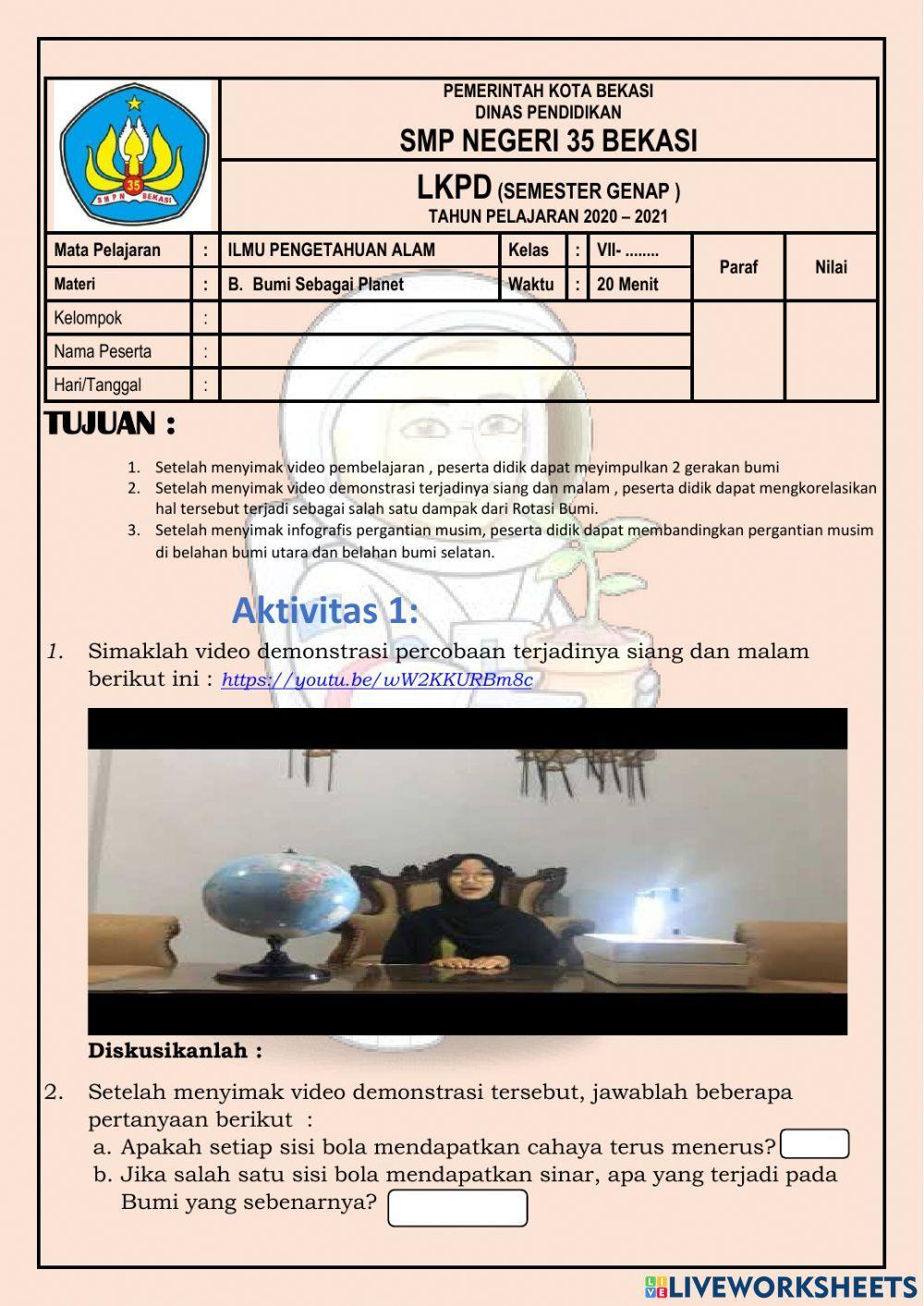 LKPD RPP 2 - Planet Bumi