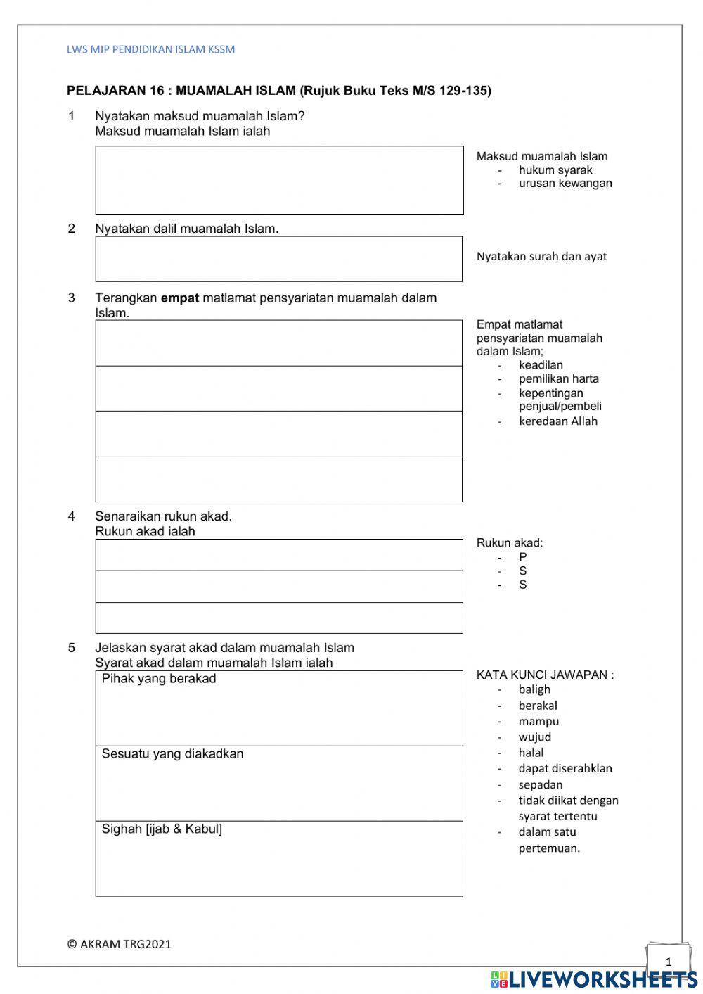 Fikah tg 4 - MUAMALAH ISLAM