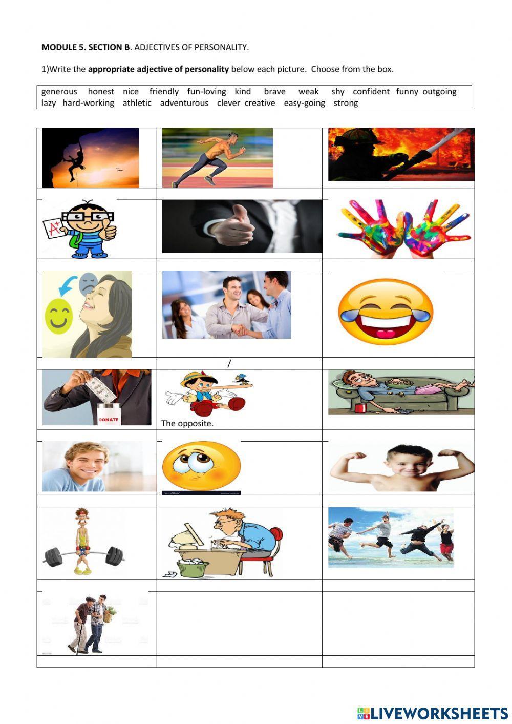 Adjectives of personality