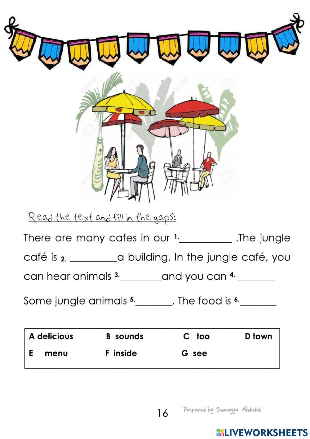 Jungle cafe #39 worksheet Live Worksheets