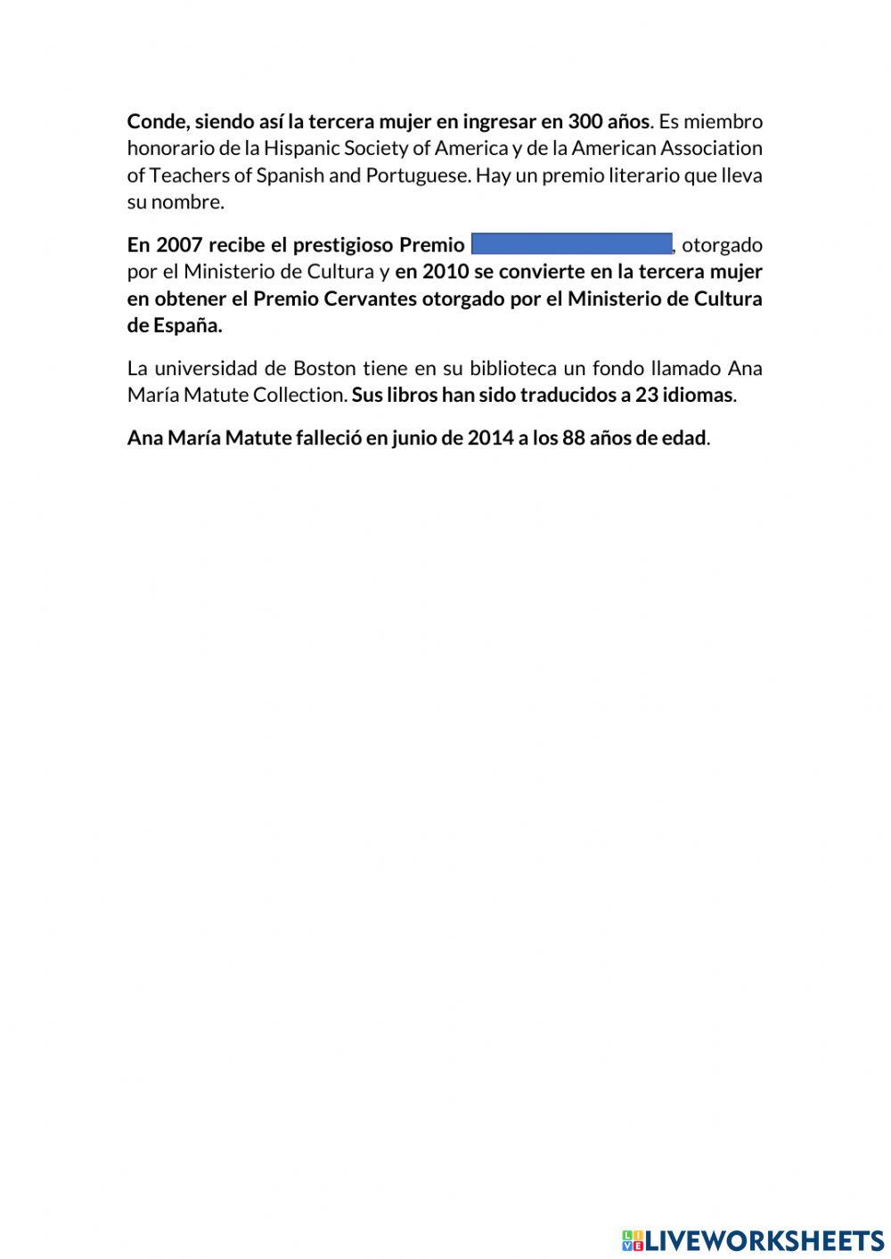 Biografía de ana maría matute