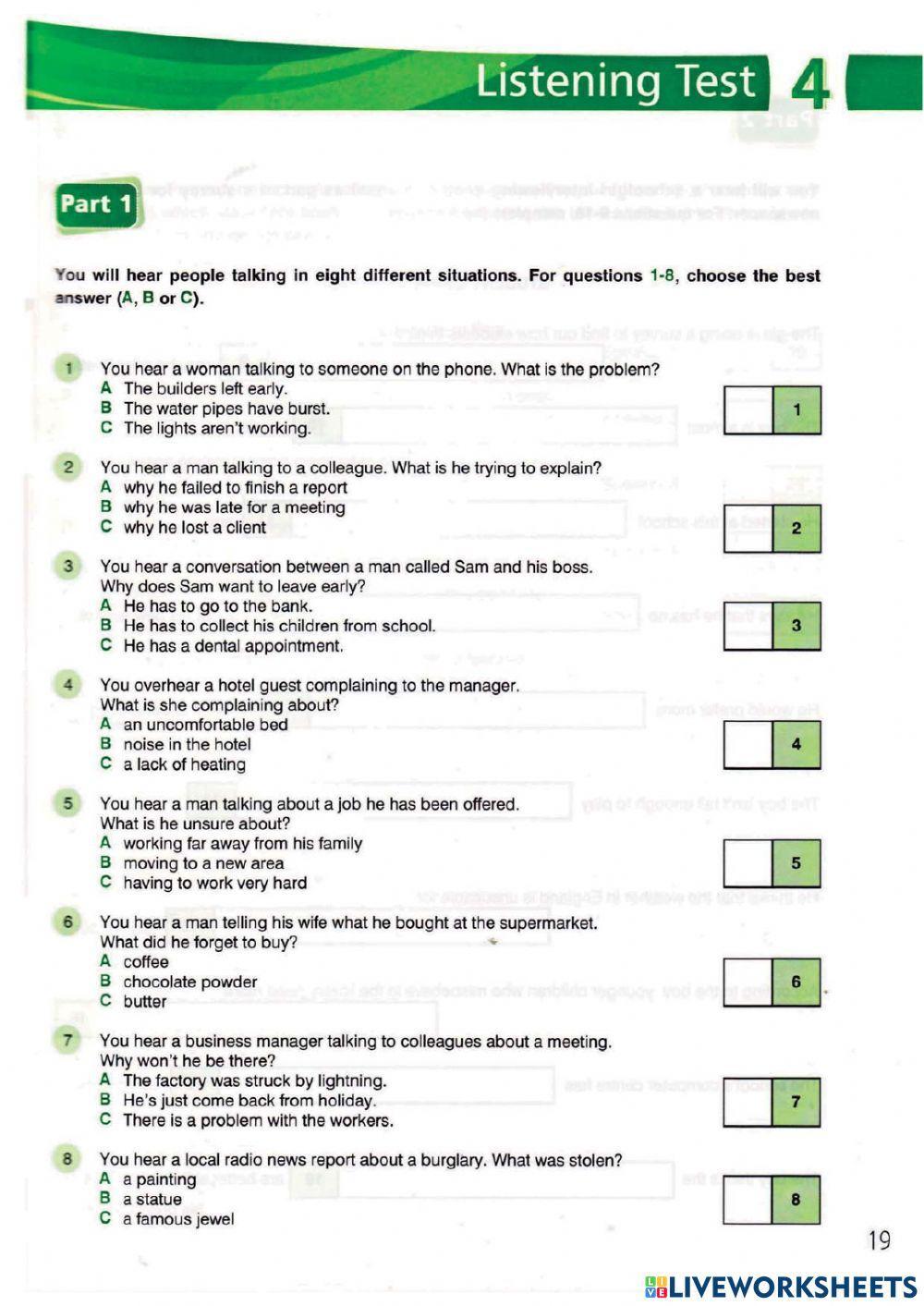 FCE Listening Test - 3, 4